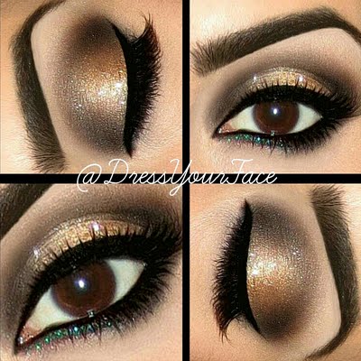 Smokey Glitter Glam Makeup Look