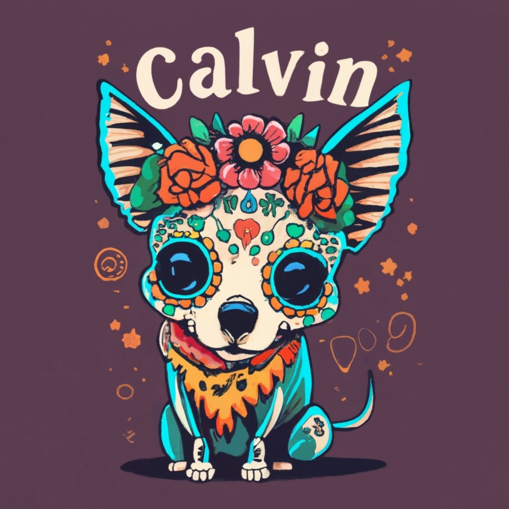 dia de los Muertos chihuahua add text calvin p