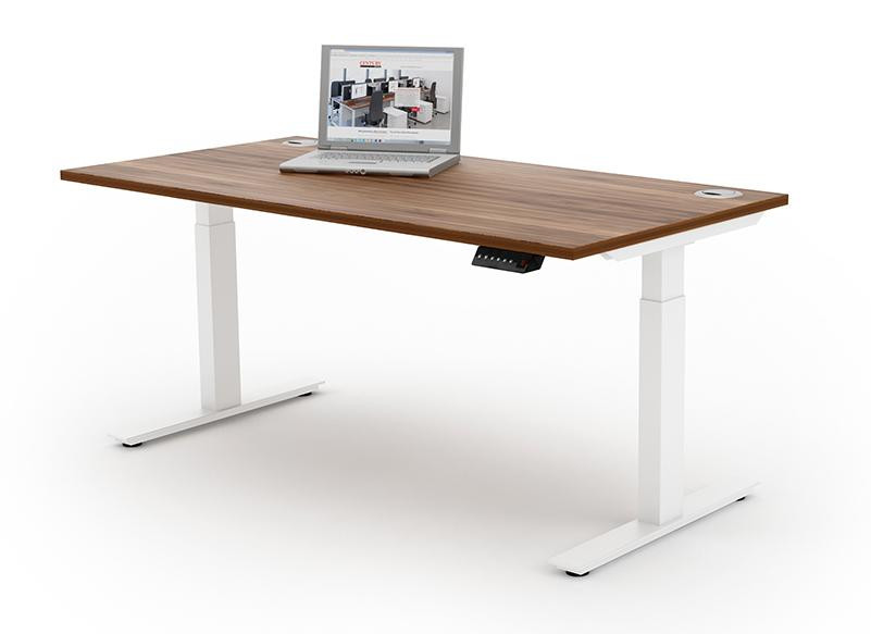 White Frame With Walnut Top standing desk
