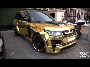 Gold Range Rover Hamann Mystere in London